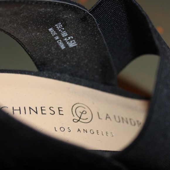 CHINESE LAUNDRY Black Suede Wedges NWOT - Picture 6 of 6